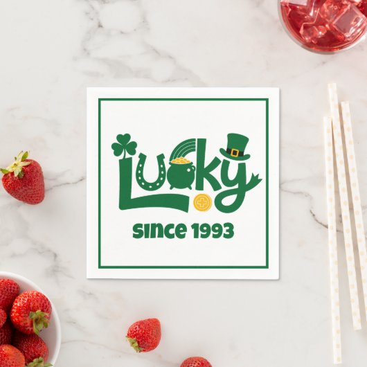 Lucky since Year Serviette (Beispiel)