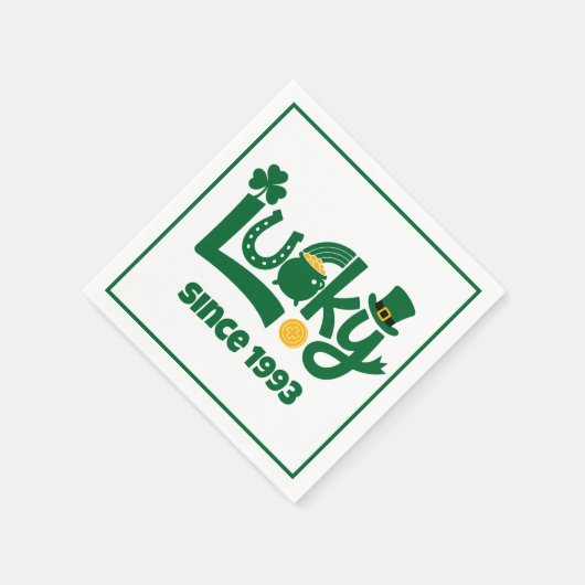 Lucky since Year Serviette (Ecke)