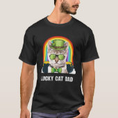 Lucky Singapura Cat Dad St Patricks Day T-Shirt (Vorderseite)