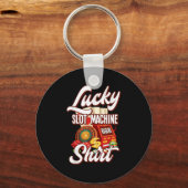 Lucky Slot Machine Casino Las Vegas Gambling Schlüsselanhänger (Vorderseite)