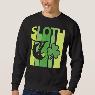 Lucky Sloth St Patrick's Day Irish Vintag Retro S Sweatshirt