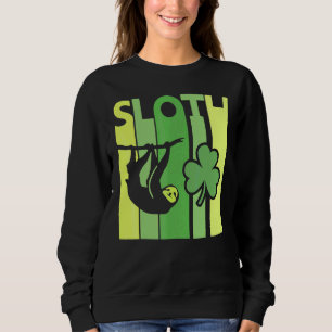 Lucky Sloth St Patrick's Day Irish Vintag Retro S Sweatshirt