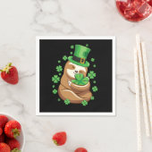 Lucky Sloth St Patricks Day Leprechaun Hat Shamroc Serviette (Beispiel)