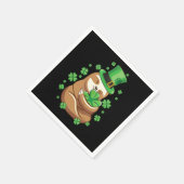Lucky Sloth St Patricks Day Leprechaun Hat Shamroc Serviette (Ecke)