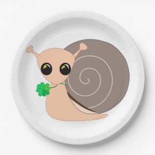 Lucky Snail mit Kleberpapier-Tellern Pappteller