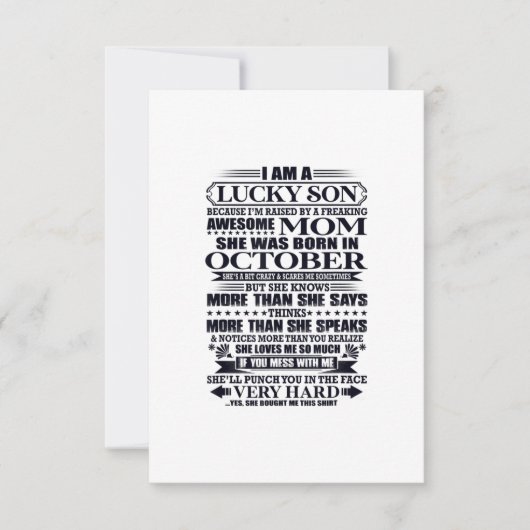 Lucky Son durch eine Phantastische Mama ausgelöst RSVP Karte (Vorderseite)