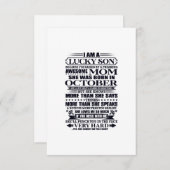 Lucky Son durch eine Phantastische Mama ausgelöst RSVP Karte (Vorne/Hinten)