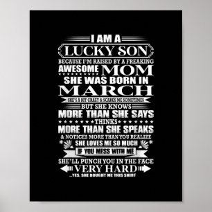 Lucky Son durch eine Phantastische Mama Geschenk f Poster