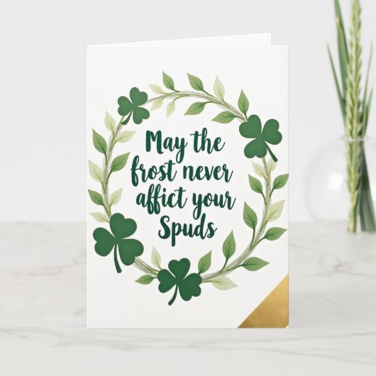 Lucky Spuds Blessing Green Art Card Karte (Vorderseite)