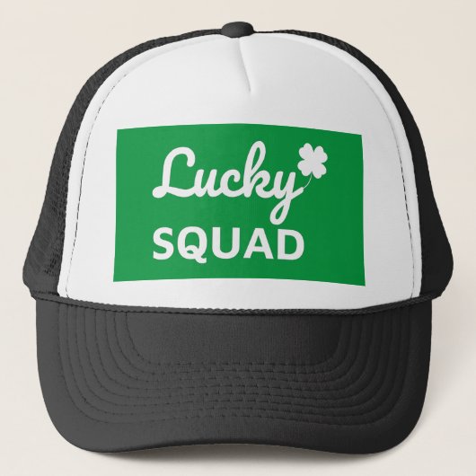Lucky Squad St. Patrick's Day Truckerkappe (Vorderseite)