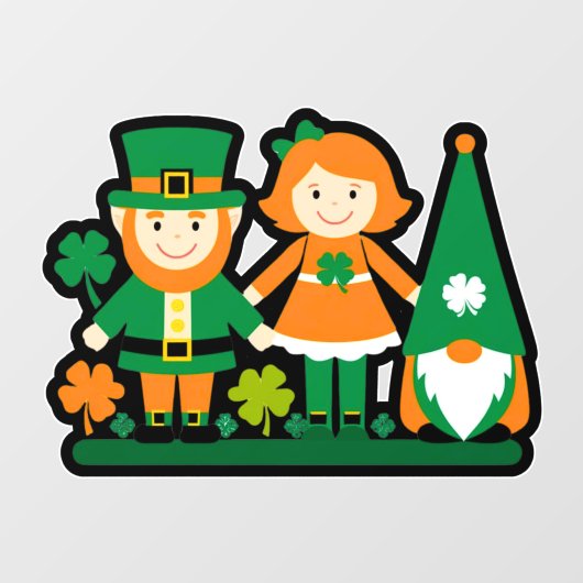 Lucky Squad Window Cling for St. Paddy's Day Fensteraufkleber (Blatt)