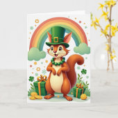 Lucky Squirrel Celebration Card Karte (Gelbe Blume)