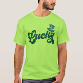 Lucky St Patrick Leopard Leprechaun Hat Kleeblatt T-Shirt (Vorderseite)