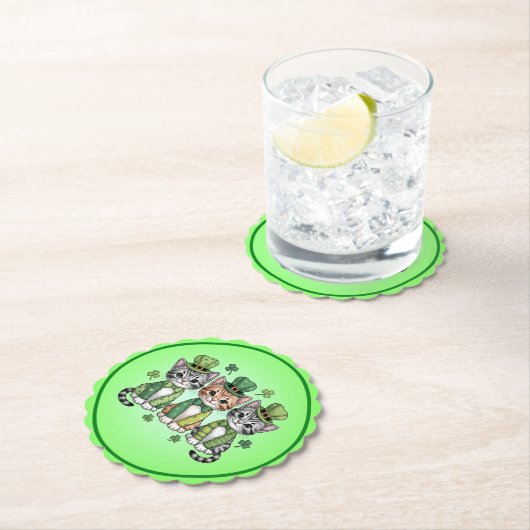 Lucky St. Patrick’s Day Kittens-47474 Untersetzer (Vor Ort)