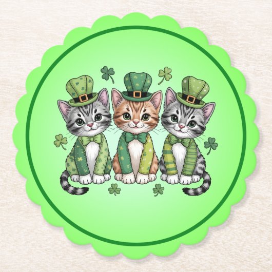 Lucky St. Patrick’s Day Kittens-47474 Untersetzer (Vorderseite)