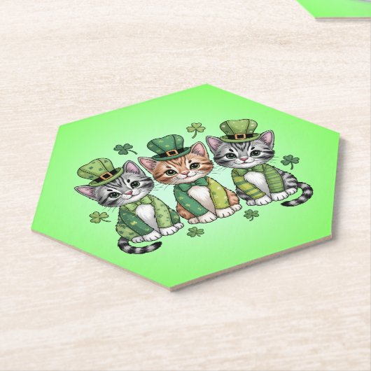 Lucky St. Patrick’s Day Kittens-47474 Untersetzer (angewinkelt)