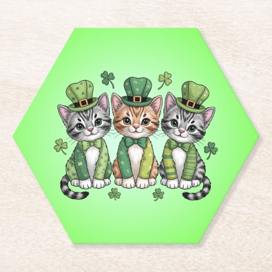 Lucky St. Patrick’s Day Kittens-47474 Untersetzer (Vorderseite)