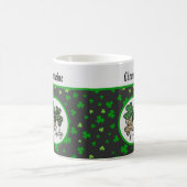 Lucky St Patrick Shamrock Green Black Cat Print   Kaffeetasse (Mittel)