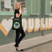 Lucky St Patrick Shamrock Green Black Cat Print   Tasche
