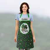 Lucky St Patrick Shamrock Grün Schwarz Katzen Druc Schürze