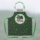 Lucky St Patrick Shamrock Grün Schwarz Katzen Druc Schürze