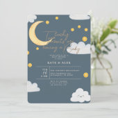 Lucky St Patrick's Boy Blue Baby Shower Einladung (Stehend Vorderseite)