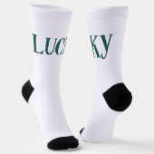 Lucky St. Patrick's Day Argyle Pattern Text Socken (Gewinkelt)