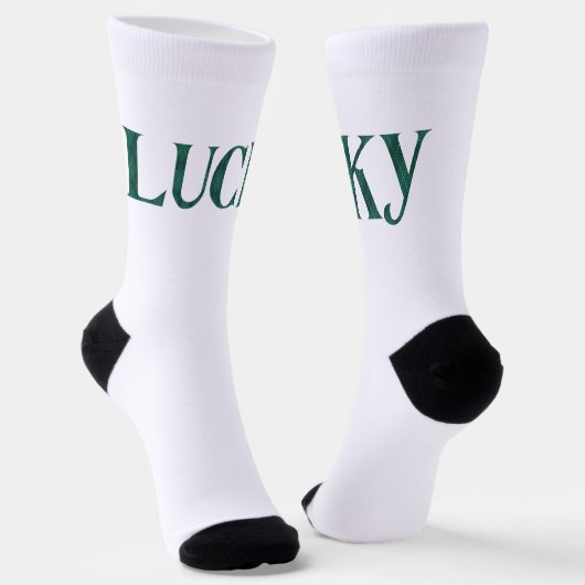 Lucky St. Patrick's Day Argyle Pattern Text Socken (Gewinkelt)