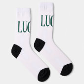 Lucky St. Patrick's Day Argyle Pattern Text Socken (Rechts)