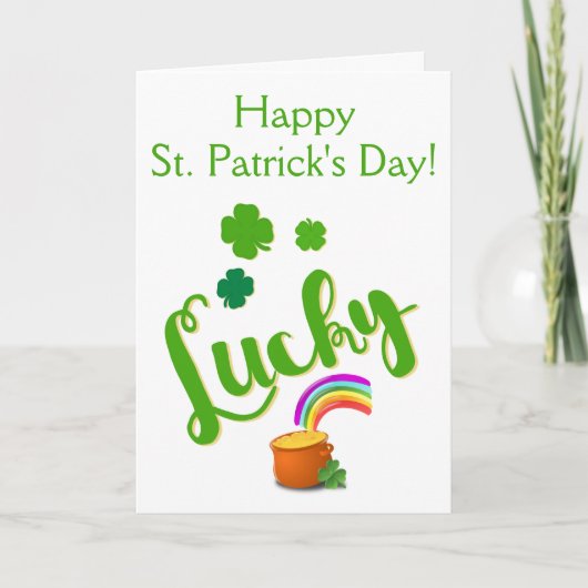 Lucky St. Patrick's Day Card Karte (Vorderseite)