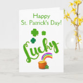 Lucky St. Patrick's Day Card Karte (Gelbe Blume)