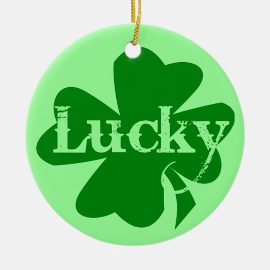 Lucky St. Patricks Day Charm Keramikornament (Vorne)