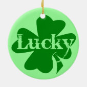 Lucky St. Patricks Day Charm Keramikornament (Hinten)