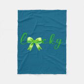 Lucky, St.patricks Day Coquette,shamrock Funny  Fleecedecke (Vorderseite)