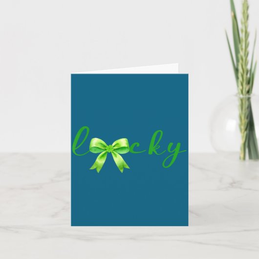 Lucky, St.patricks Day Coquette,shamrock Funny  Karte (Vorderseite)