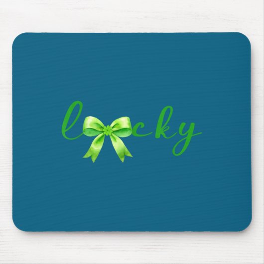 Lucky, St.patricks Day Coquette,shamrock Funny  Mousepad (Vorne)