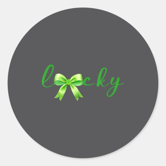 Lucky, St.patricks Day Coquette,shamrock Funny  Runder Aufkleber (Vorderseite)