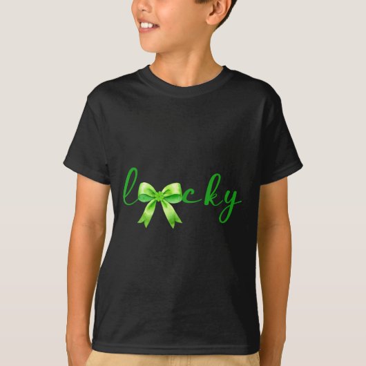 Lucky, St.patricks Day Coquette,shamrock Funny T-Shirt (Vorderseite)