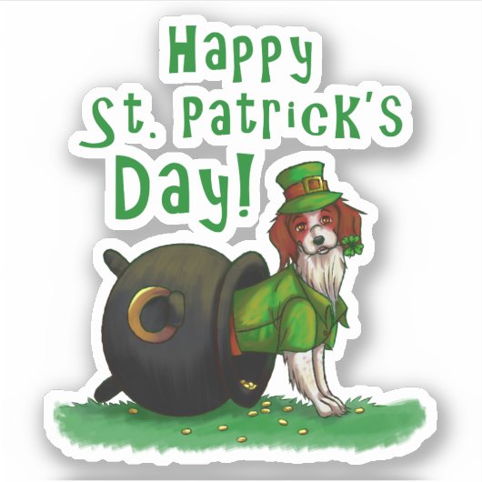 Lucky St. Patrick's Day Dog Aufkleber (Vorderseite)