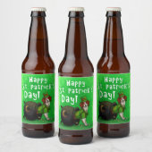 Lucky St. Patrick's Day Dog Bierflaschenetikett (Flaschen)