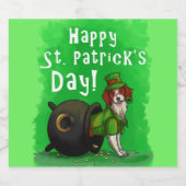 Lucky St. Patrick's Day Dog Bierflaschenetikett (Einzelnes Label)
