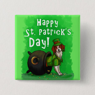 Lucky St. Patrick's Day Dog Button