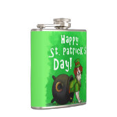 Lucky St. Patrick's Day Dog Flachmann (Rechts)