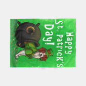 Lucky St. Patrick's Day Dog Fleecedecke (Vorderseite (Horizontal))