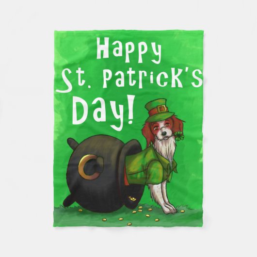 Lucky St. Patrick's Day Dog Fleecedecke (Vorderseite)