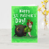 Lucky St. Patrick's Day Dog Karte (Gelbe Blume)