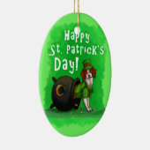 Lucky St. Patrick's Day Dog Keramik Ornament (Rechts)
