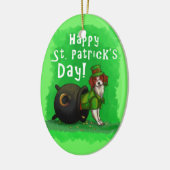 Lucky St. Patrick's Day Dog Keramik Ornament (Links)
