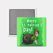 Lucky St. Patrick's Day Dog Magnet (Vorderseite/Rückseite)