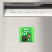 Lucky St. Patrick's Day Dog Magnet (In Situ (Geschirrspüler))